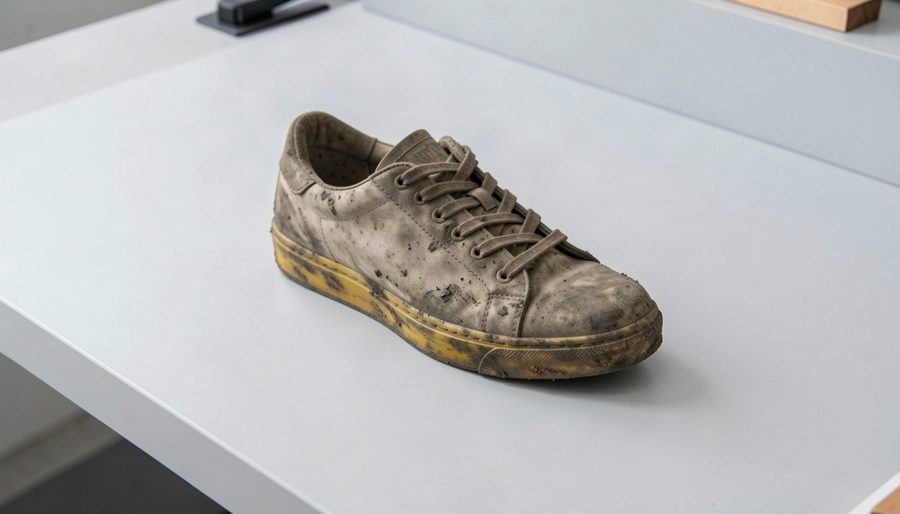 Sneaker before cleaning